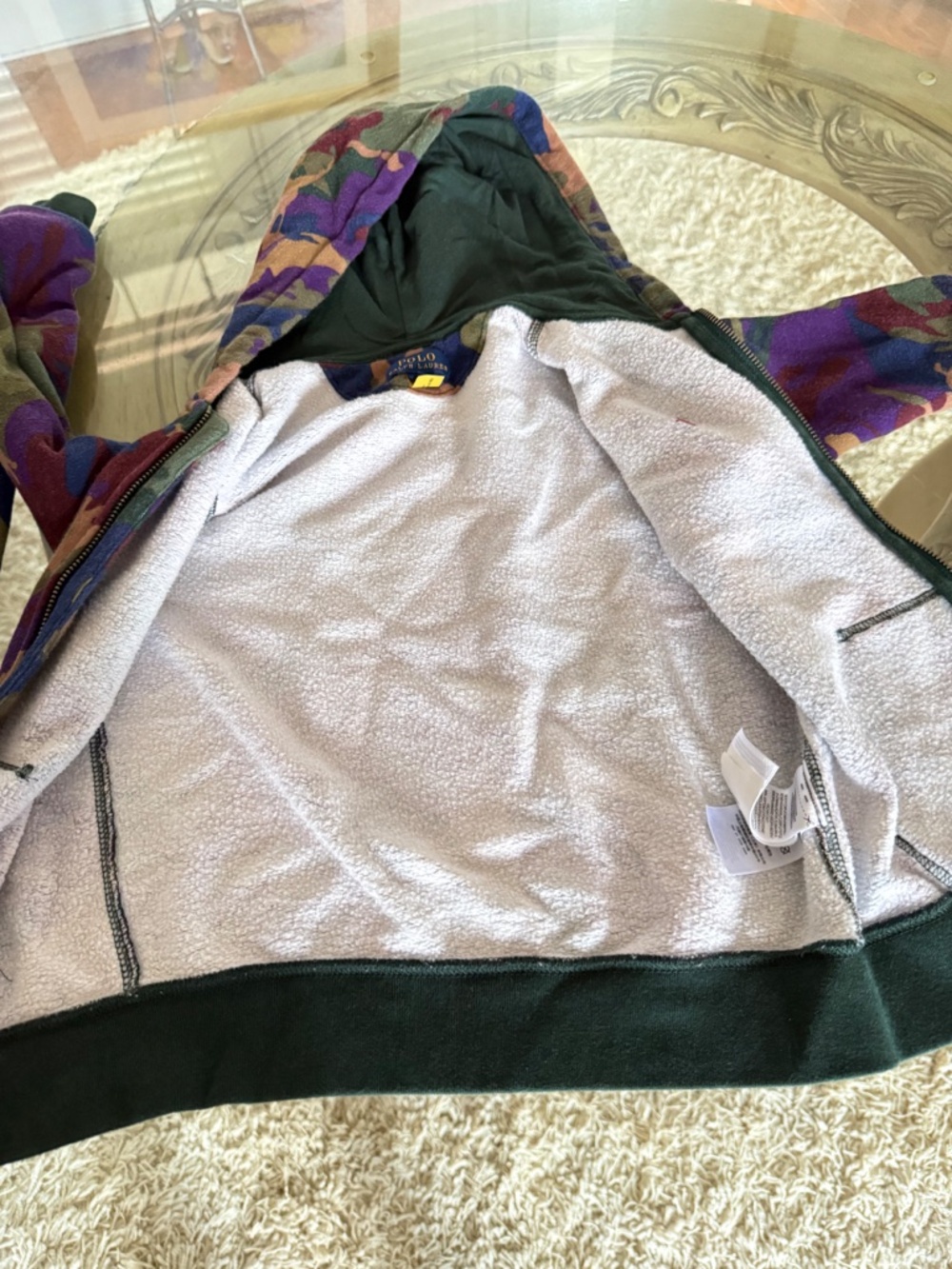 Polo Ralph Lauren Youth Boys Camo Zip Up Hoodie Jogger Set Fleece Size 6 - Picture 4 of 7